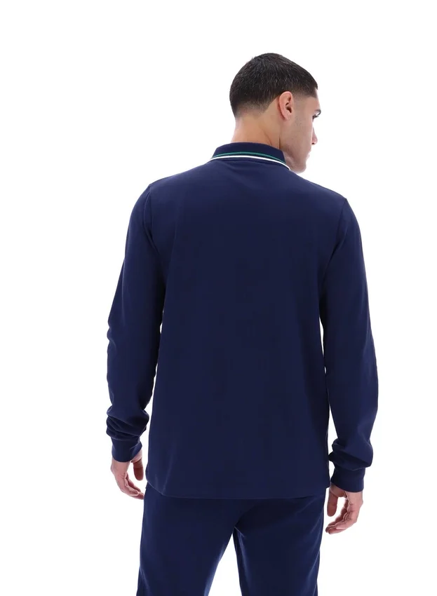 Polo de manga larga con cuello ribeteado «Monte» de Fila Navy