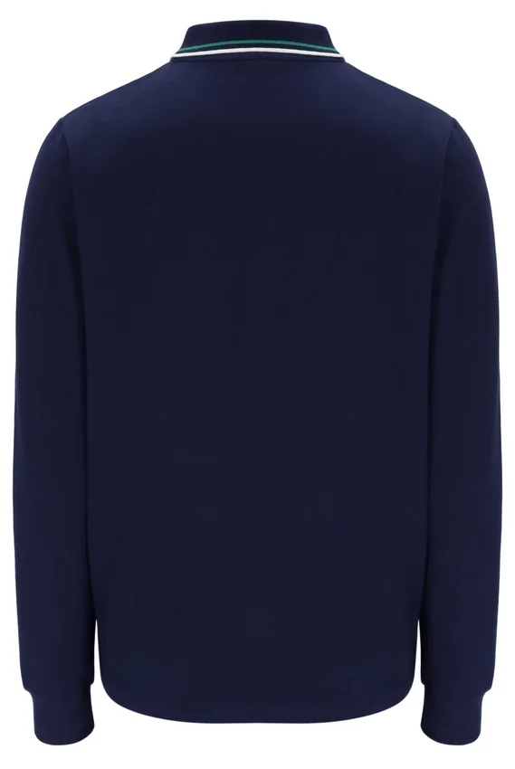 Polo de manga larga con cuello ribeteado «Monte» de Fila Navy