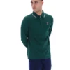 Polo de manga larga con cuello ribeteado «Rain Forest Monte»