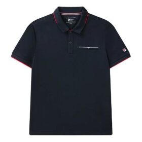 Polo de pantalones cortos con logotipo en bloques de color rojo y azul