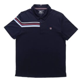 Polo deportivo informal de pantalones cortos con rayas en colores contrastantes para hombre, azul