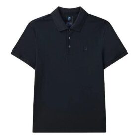 Polo informal de manga corta, de color liso y transpirable, azul marino