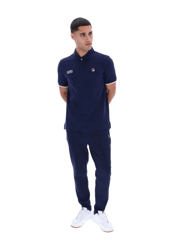 Polo Pablo de Fila en azul marino con tres botones y ribete