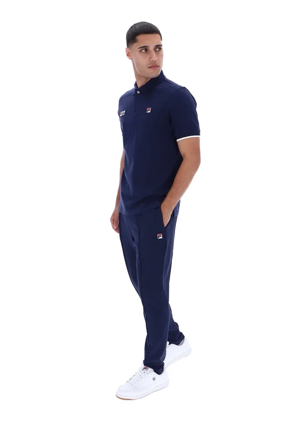 Polo Pablo de Fila en azul marino con tres botones y ribete