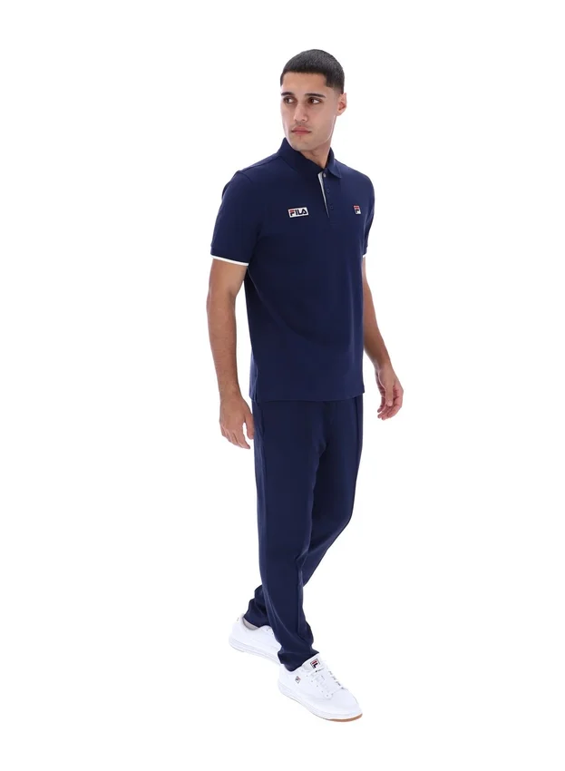 Polo Pablo de Fila en azul marino con tres botones y ribete