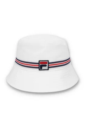 Sombrero de pescador con rayas Heritage en blanco