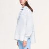 Sudadera con capucha asimétrica y bajo escalonado de Athletics «Blanco Azul»