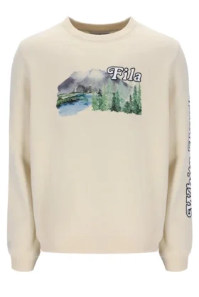 Sudadera de cuello redondo «Len Graphic» en blanco