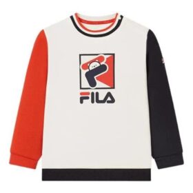 Sudadera de manga larga de algodón «Blanco Rojo»