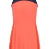 Vestido de jersey para mujer en naranja neón con pantalones cortos interiores