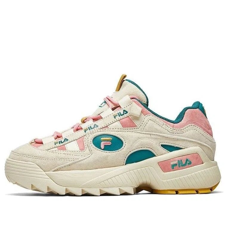 Zapatillas de entrenamiento clásicas D-formation, blancas/verdes/rosas