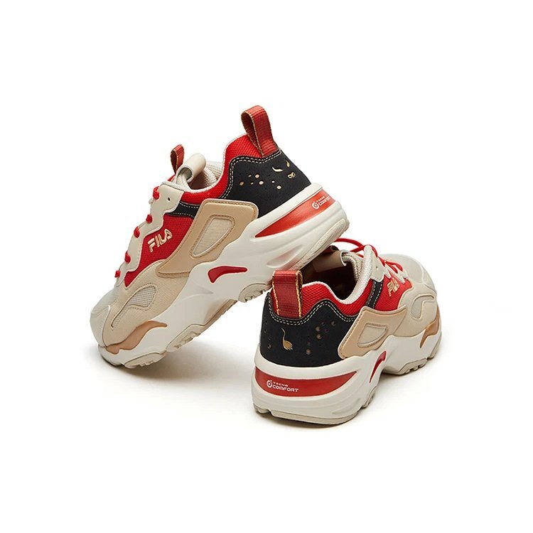Zapatillas de running Tracer, color beige/rojo