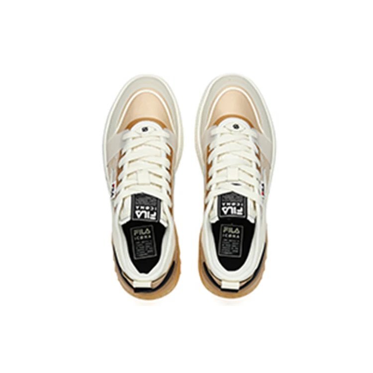 Zapatillas de skate retro casuales Mixa, amarillo crema